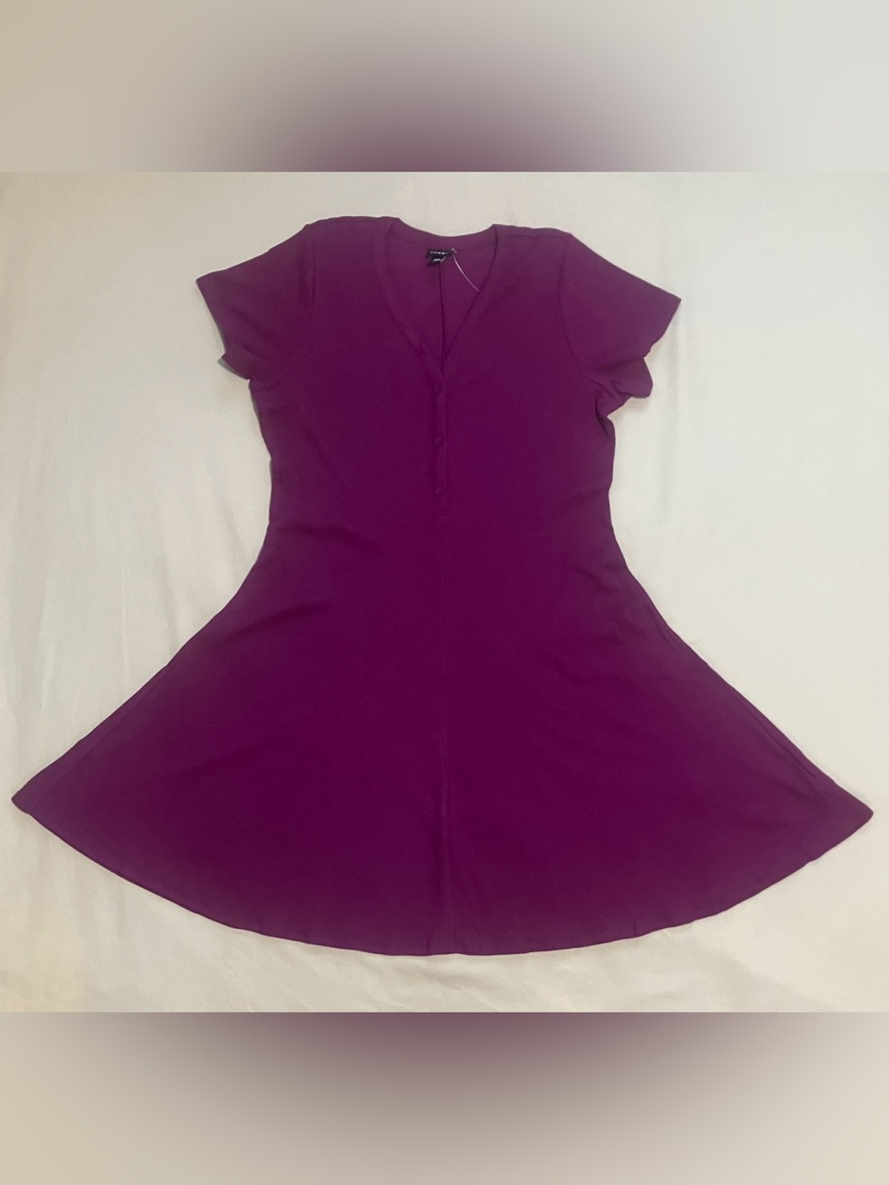 Torrid Plum Caspia Ribbed Henley Mini Dress Size 00 (10) NWT